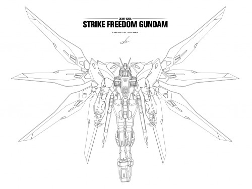 Strike freedom HiMat line-art vector