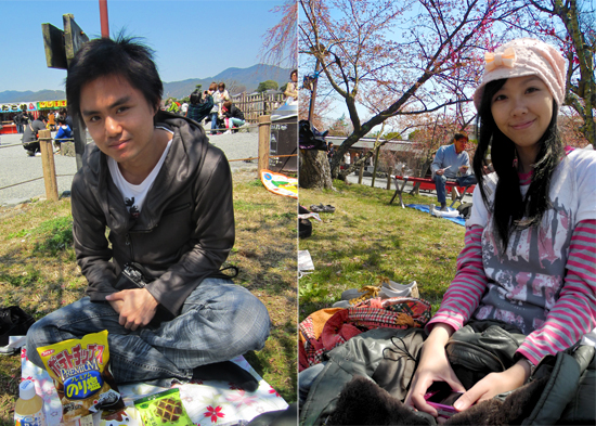 Traditional hanami picnic at Arashiyama