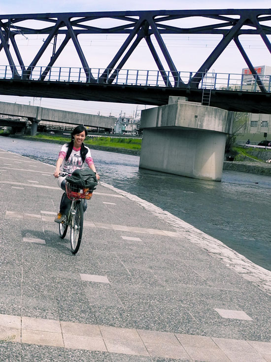 chibi riding a bike