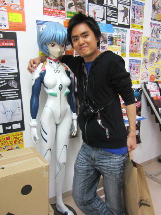 Posing with Rei Ayanami